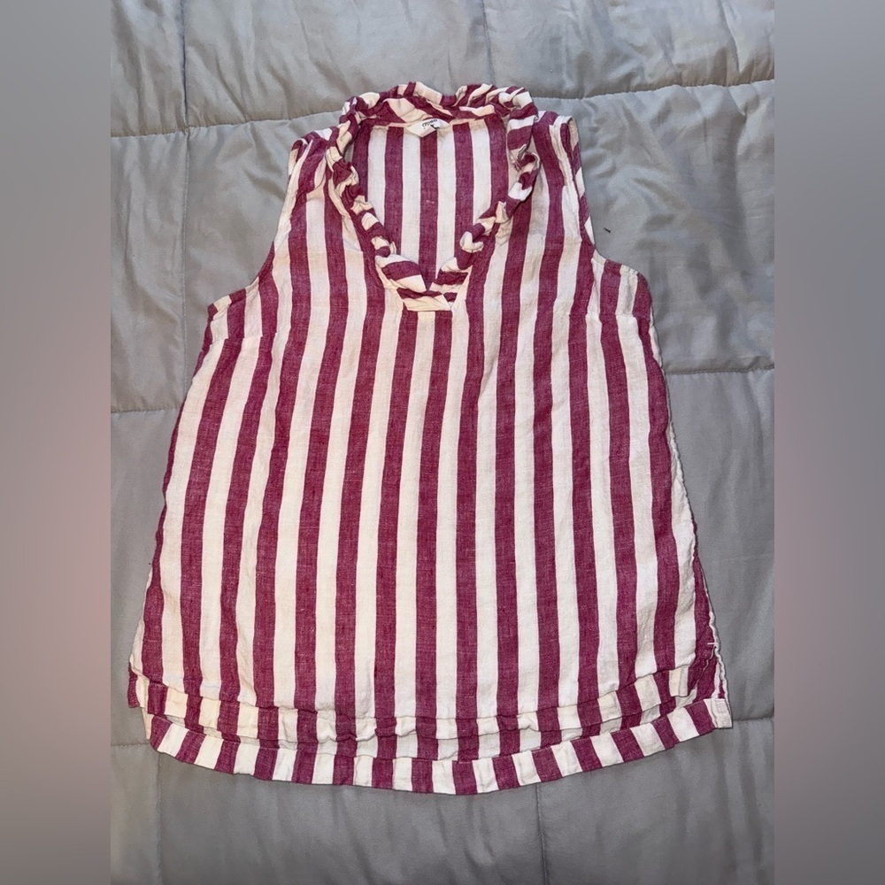 Crown & Ivy Pink and White Striped Line Tank Top Size Medium